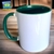 Caneca de Porcelana Personalizada Alça e Interior Verde - comprar online