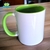 Caneca de Porcelana Personalizada Alça e Interior Verde