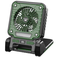 Ventilador De Camping Con Linterna Led Recargable Solar Usb
