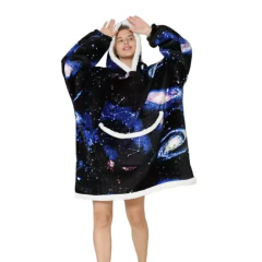 Pijama Buzo Canguro Oversize Capucha Manta Corderito Invierno - comprar online