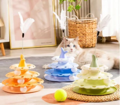 Juguete Interactivo Para Gato 3 Niveles Pelota Torre Plumas - comprar online