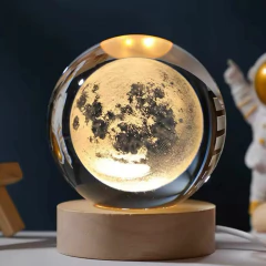 Lampara Velador Creativa Esfera De Cristal 3d Led A Usb en internet