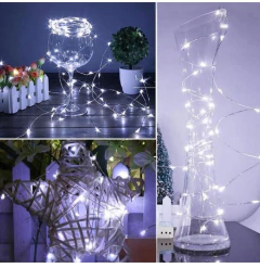 Guirnalda X100 Unidades Hilo Alambre Cobre 5mts Luvina Pilas - tienda online