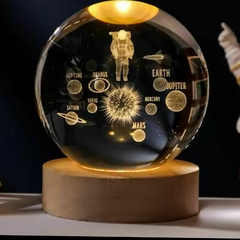 Imagen de Lampara Velador Creativa Esfera De Cristal 3d Led A Usb