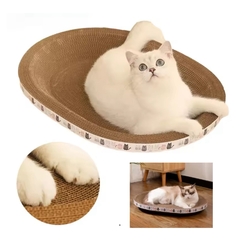 Cama Rascador Para Gatos 55cm De Cartón Corrugado Luvina - M&Q REGALOS