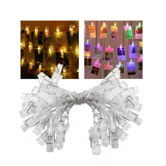 Guirnalda De Broches Led Luz Cálida Para Fotos Deco Navidad