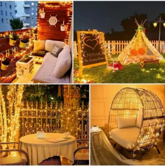 Luces De Navidad 180 Luces Solar 20mts Luvina Exterior Deco en internet