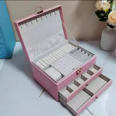 Alhajero Cofre Organizador De Joyas Aros Anillos 2 Cajones - M&Q REGALOS