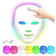 Máscara Led Facial + Cuello 7 Anti Age Arrugas Rosacea Acne - comprar online