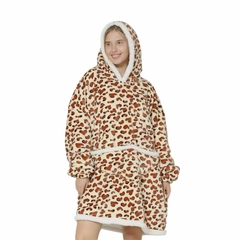 Pijama Buzo Canguro Oversize Capucha Manta Corderito Invierno en internet