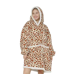 Pijama Buzo Canguro Oversize Capucha Manta Corderito Invierno en internet
