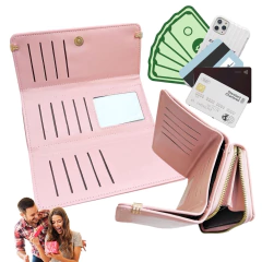 Billetera Con Divisiones Monedero Luvina Cierres Lisa Mujer - tienda online