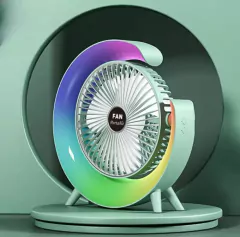 Ventilador Portátil De Mesa Con Luz Led Rgb Recargable Usb - tienda online
