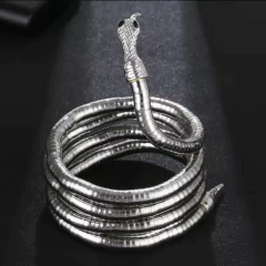 Accesorio Multiuso Serpiente Dorado Plateado Pulsera Collar - M&Q REGALOS