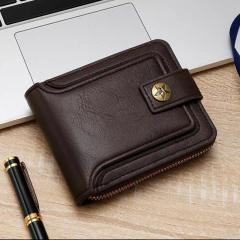 Imagen de Billetera Y Tarjetero Ecocuero Plegable Con Cierre Unisex