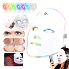 Máscara Led Facial + Cuello 7 Anti Age Arrugas Rosacea Acne