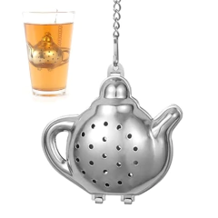 Infusor De Te Plateado Con Cadena Acero Inoxidable Colador - tienda online