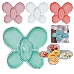 Copetinero Plástico Picadas Con Tapa 5 Divisiones Mariposa