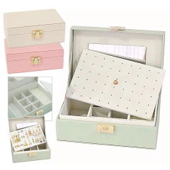 Alhajero Eco Cuero 8 Divisiones Espejo Organizador Luvina - tienda online