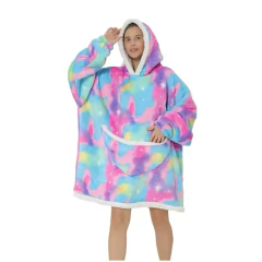 Pijama Buzo Canguro Oversize Capucha Manta Corderito Invierno - M&Q REGALOS