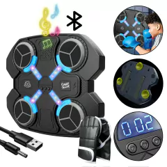 Máquina De Boxeo Musical Bluetooth Luz Guantes Entrenamiento