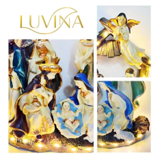 Pesebre Con Luz Musica Decoración Navidad Luvina Pilas Usb