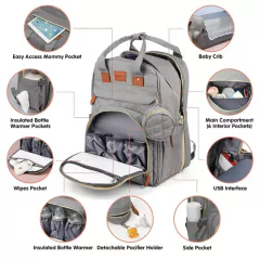 Mochila Maternal Multifuncional + Cambiador Cuna Impermeable - comprar online