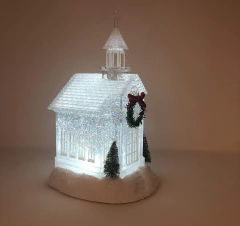 Imagen de Iglesia Decoración Acrílica Luminosa Musica Luvina Pilas Usb