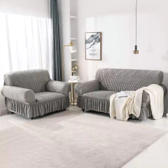 Funda De Sofá Set 3+1+1 Con Volante 240gsm Premium Elástica