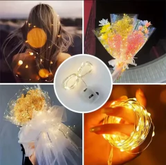 Luces X100 3 Modos Pilas Led 2mts Alambre Micro Led Luvina en internet