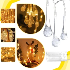 Guirnalda 20 Luces Led Gotas A Pilas Luz Navidad 3 Mts Deco