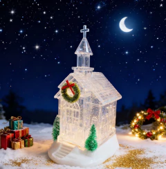 Iglesia Decoración Acrílica Luminosa Musica Pilas Usb Luvina - M&Q REGALOS