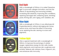Imagen de Máscara Led Facial + Cuello 7 Anti Age Arrugas Rosacea Acne