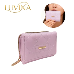 Billetera Pocket Con Solapa Cierre Monedero Luvina Eco Cuero