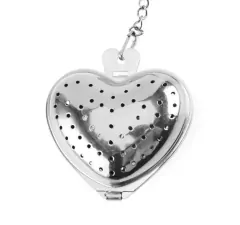 Infusor De Te Plateado Con Cadena Acero Inoxidable Colador