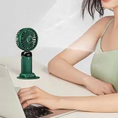 Ventilador De Mano Usb Recargable Con Correa Y Base Portátil - M&Q REGALOS