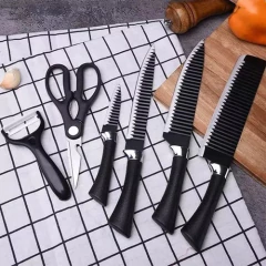 Imagen de Set De Cuchillos Negros Profesionales 6 Piezas Chef Cocina