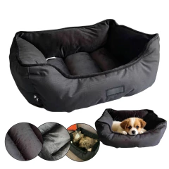 Cama Moisés Cucha De Pana Para Mascotas Mediana Perros Gatos Negro