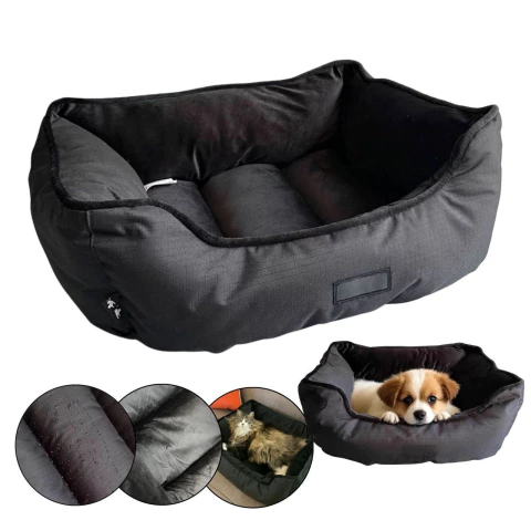 Cama Moisés Cucha De Pana Para Mascotas Mediana Perros Gatos Negro