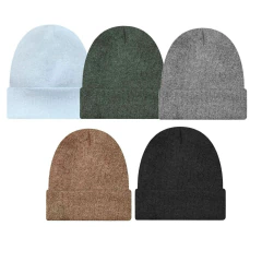 Gorro De Lana Doble Liso Unisex Hombre Mujer Frio Invierno en internet