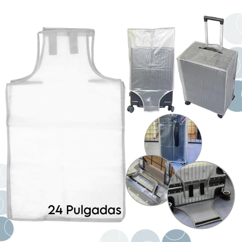 Funda Cubre Valija Transparente De 24 Pulgadas Con Velcro