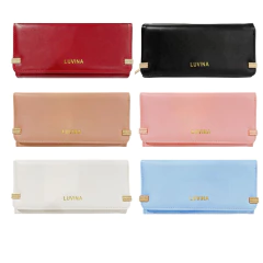 Billetera Doble Lisa Con Divisiones Cierre Plegable Luvina - comprar online