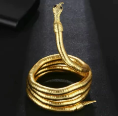 Accesorio Multiuso Serpiente Dorado Plateado Pulsera Collar - tienda online