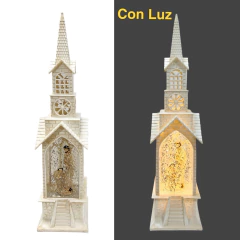 Adorno Luminoso Musical De Navidad Capilla Usb Pilas Luvina en internet