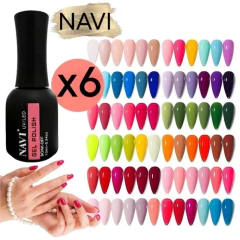 X6 Colores Navi Semipermanentes Para Cabina Uv Led Uñas Deco
