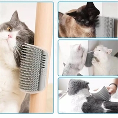 Masajeador De Pared Rascador Cepillo Gatos Esquinero Hierba - M&Q REGALOS