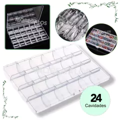 Estuche Organizador X24 Strass Tips Dijes Decoración Uñas