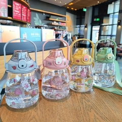 Botella Kawaii De 1100ml Con Pico Correa Y Stickers Tiernos - comprar online
