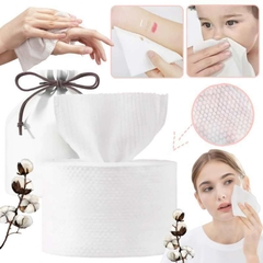 Toalla Facial 100% Algodon Desechable X Rollo Desmaquillante