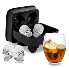 Cubetera Forma De Calavera 3d X4 Molde De Silicona P/ Hielo - comprar online